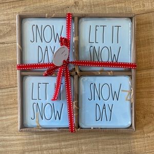 RAE DUNN Iridescent Light Blue Coasters